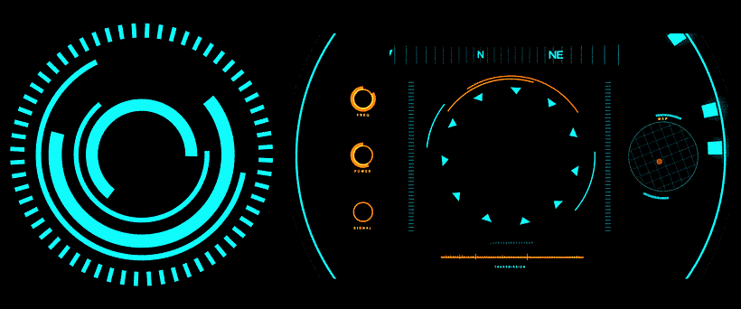 Creating HUD elements from scratch or enhancing animations by sourcing royalty free elements.