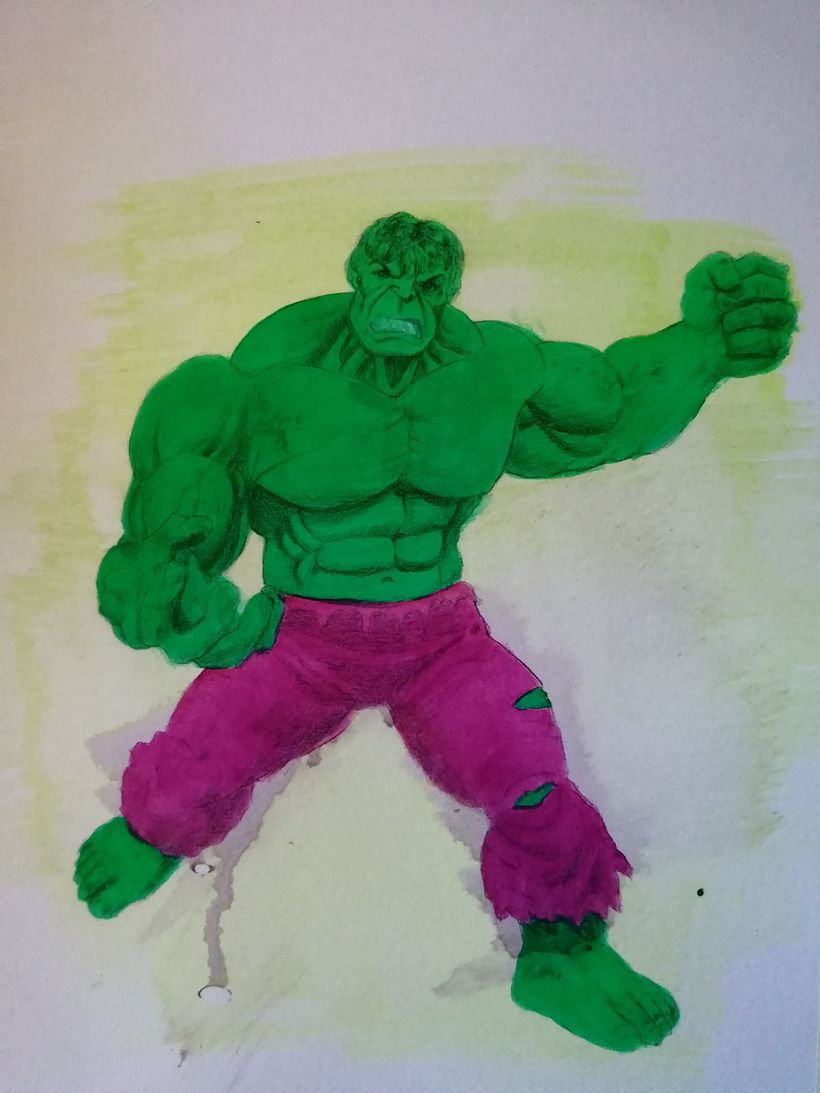 Rampaging Hulk with acrylics 2
