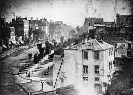 Louis Daguerre’s photo of the Paris boulevard.