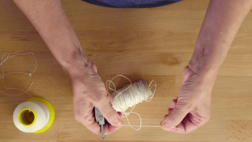Thick linen thread is perfect for round backed binding.