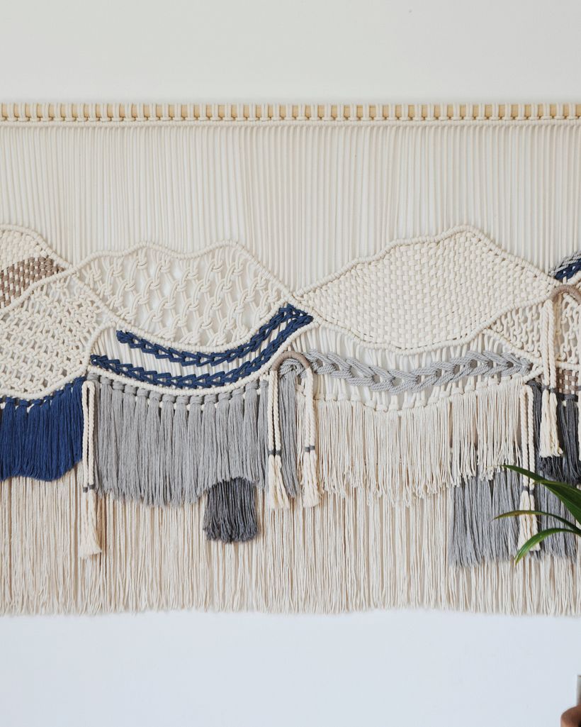 Paisaje azul | Técnica macraweave