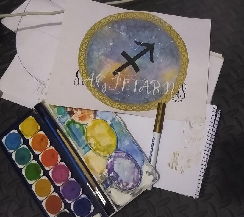 Materiales utilizados mas hoja de prueba e ilustración