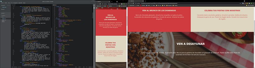 HTML, CSS, Pantalla móvil y Pantalla pc. Promos