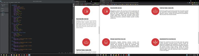 HTML, CSS, Pantalla móvil y Pantalla pc. Productos