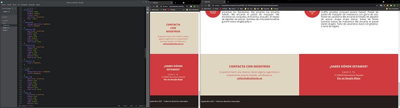 HTML, CSS, Pantalla móvil y Pantalla pc. Contacto y maps