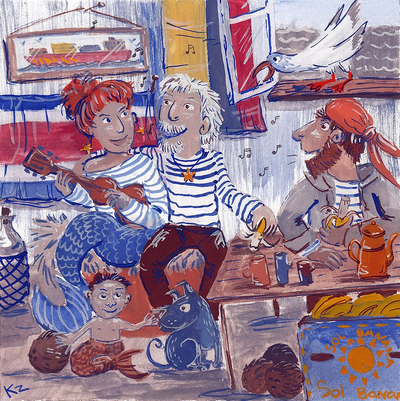 My project in Narrative Illustration: Tell a Story without Words course: Fisherman and Mermaid 3