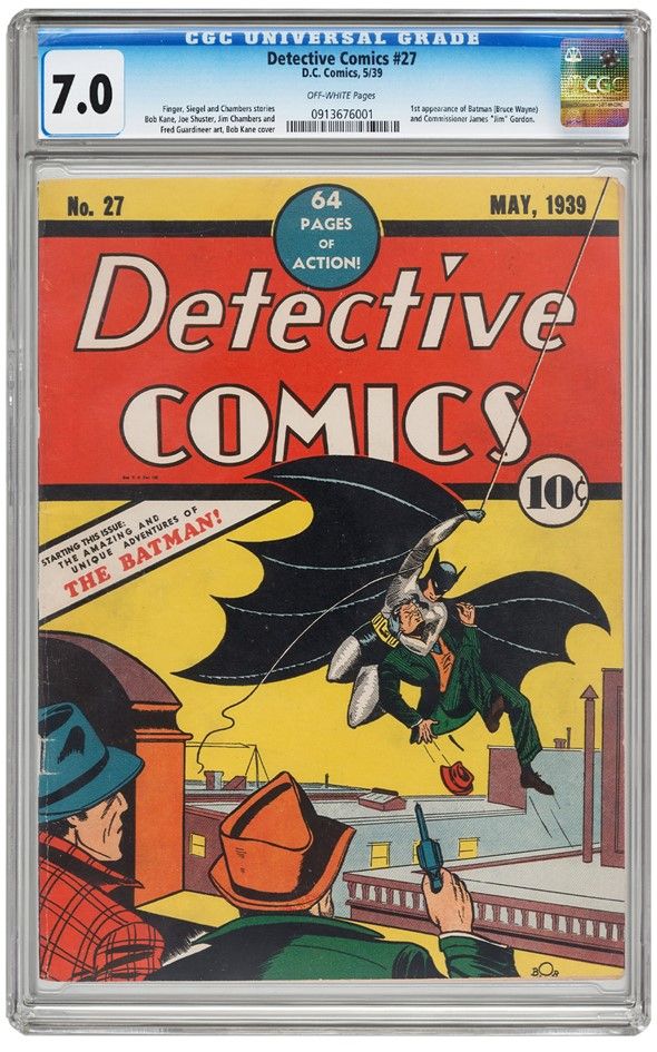 "Detective Comics" #27, with CGC 7.0 certificate.