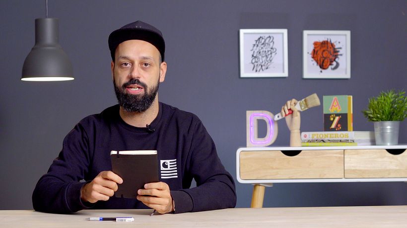 Use a soft backed notebook to sketch your best lettering ideas.