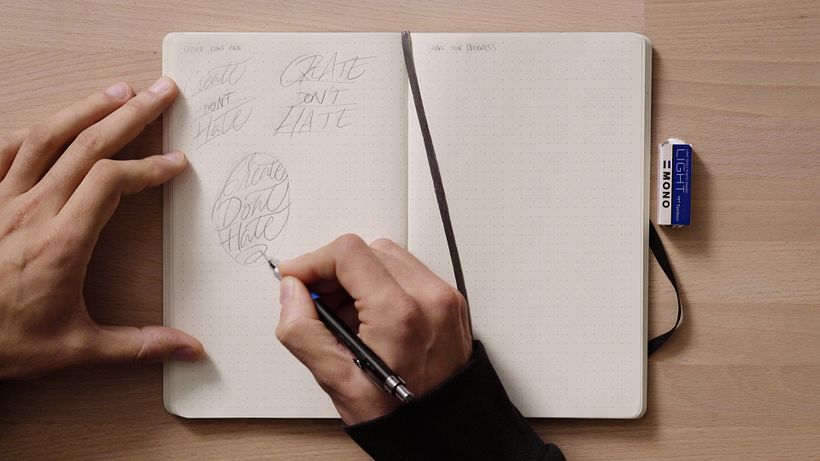 An inspiring phrase can lead you to create interesting lettering styles.