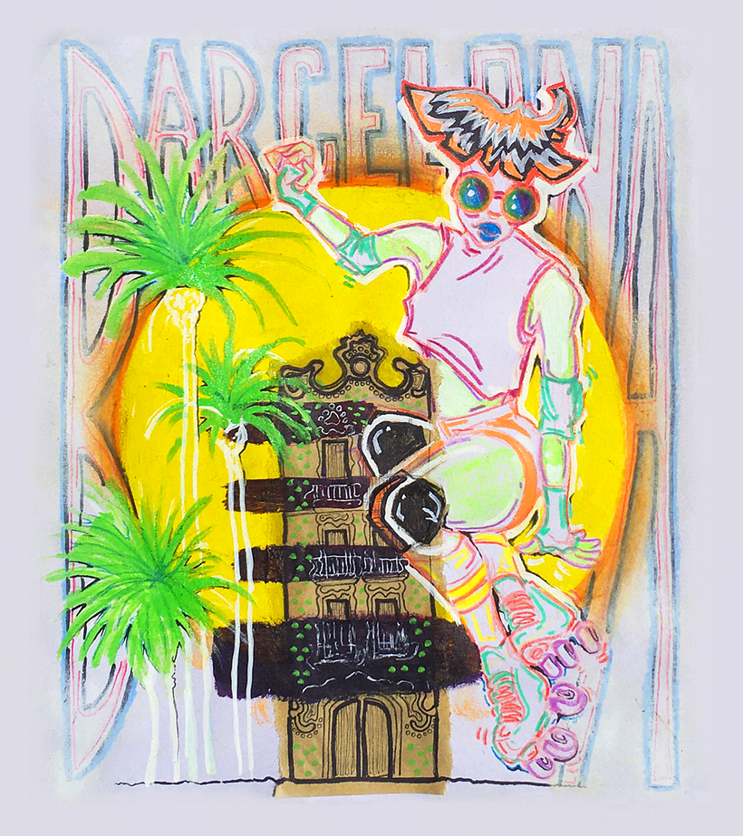 FINAL PROJECT (sketchbook collage & mix-media 'crayons, ink, acrylic and oil')