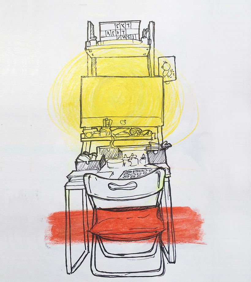 Experimenting with shapes & still-life 'Crayons & Ink'