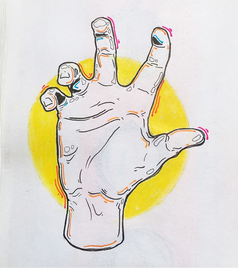 Acrylic, Ink & markers