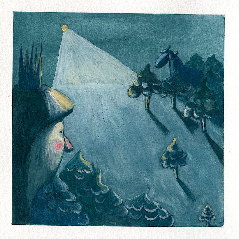 Meeting a Stranger at night is a little bit scary. Yet Little Princess is curious - who might it be?