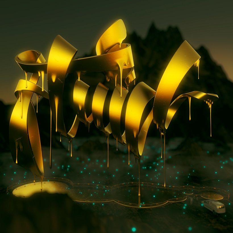 Mi Proyecto del curso: Lettering 3D: modelado y texturizado con Cinema 4D.  4