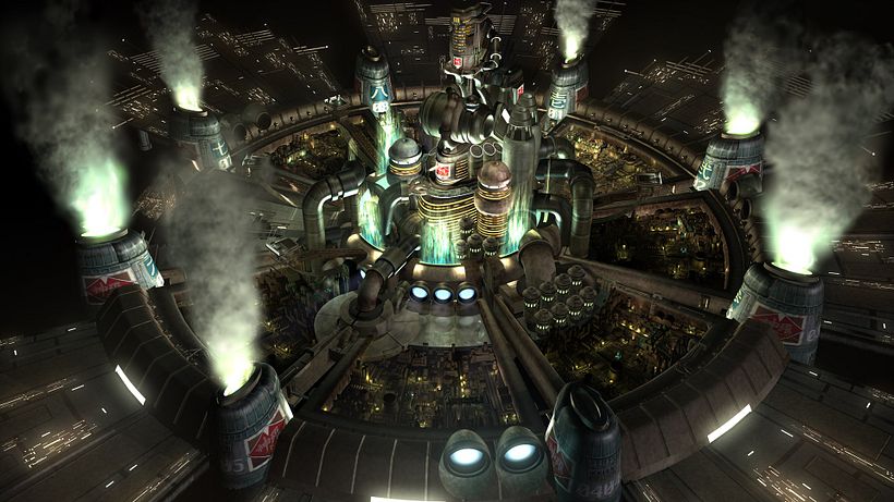 Vista panorâmica da cidade de Midgar