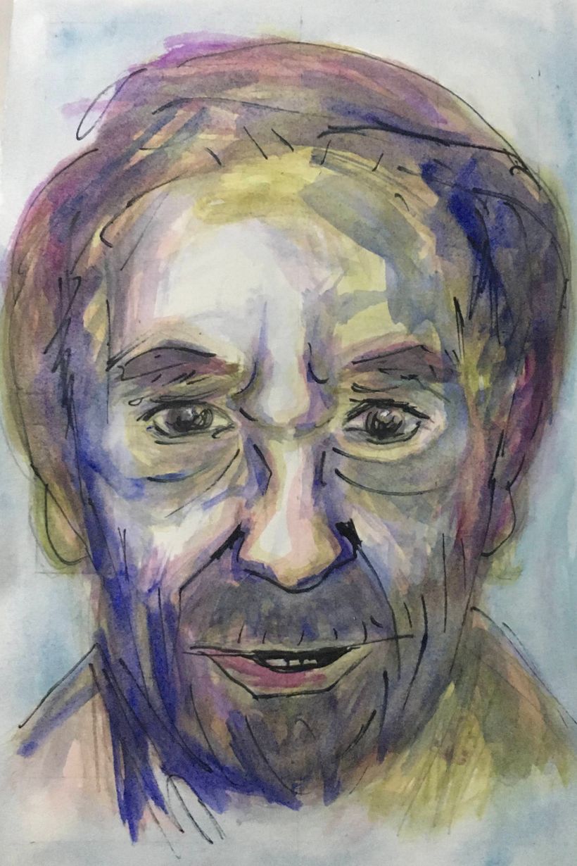MI PRIMER RETRATO EN ACUARELA