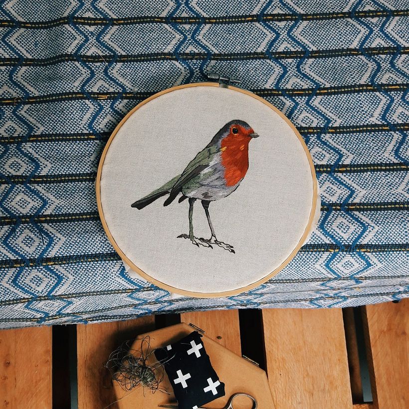 Meu projeto do curso: Pintar com linha: técnicas de ilustração têxtil 3