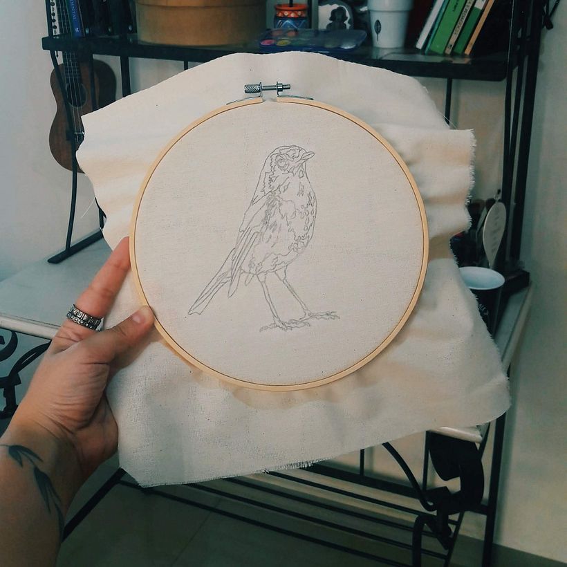 Meu projeto do curso: Pintar com linha: técnicas de ilustração têxtil 1