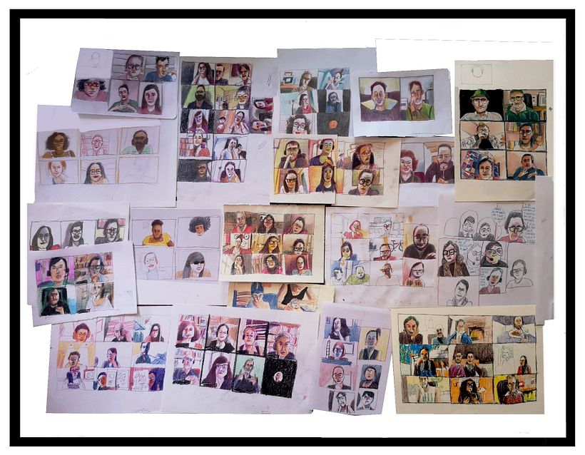 Des pages et des pages de personnes dessinées tout au long de cette pandémie.