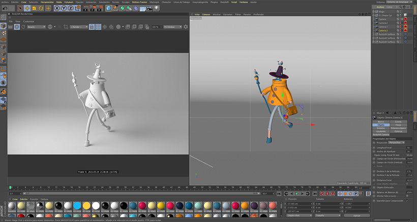Comprobando la iluminación la opción "Clay" de Redshift