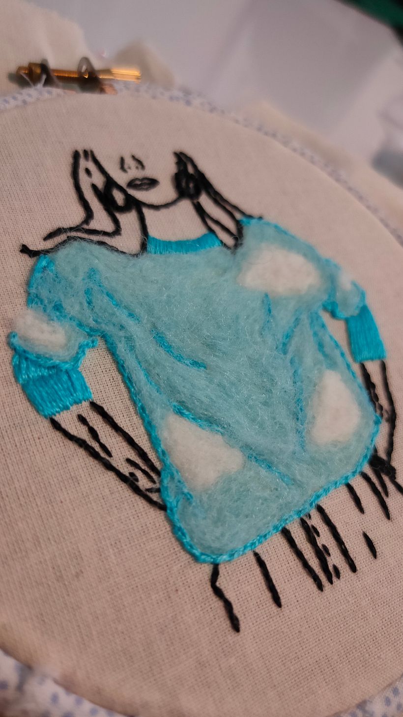 Mi Proyecto del curso: Bordado de imágenes de moda con needle felting 3