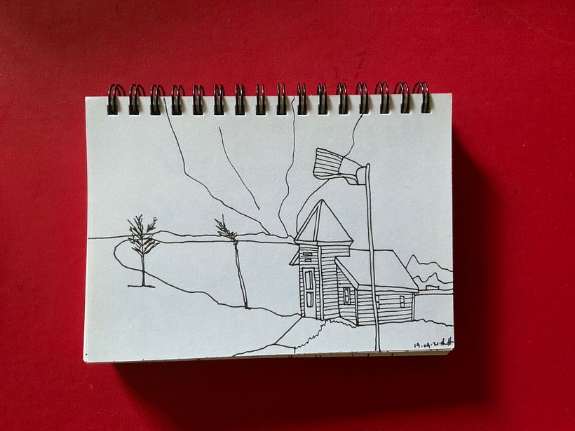 THIS IS MY INITIAL B&W SKETCH I HAD DONE...in pen and ink in April 2021...The next will be in water colour