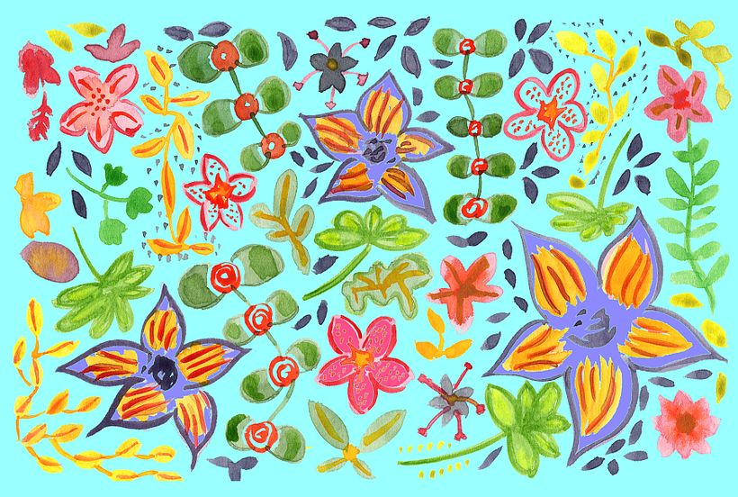 With a turquoise background