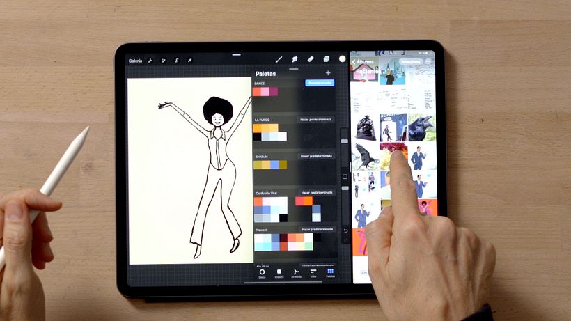 Você pode importar uma imagem para o Procreate a partir do aplicativo Fotos para copiar sua paleta de cores