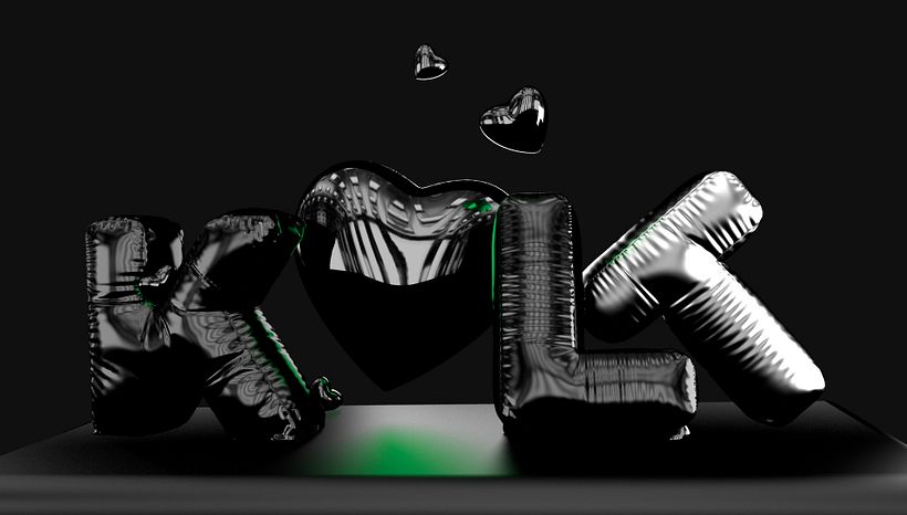 My project in 3D Typography: Playing with Color and Volume course 3