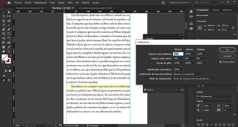 Problemas para conseguir una mancha de texto correcta 2