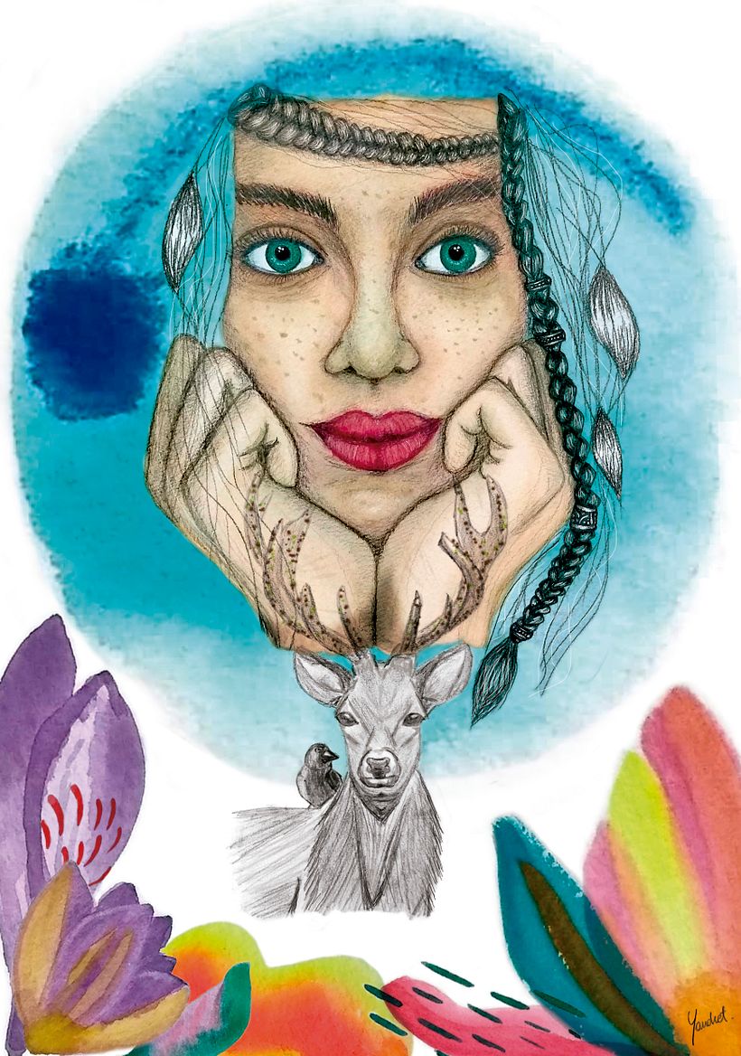 Mi Proyecto del curso: Retrato ilustrado en acuarela 1