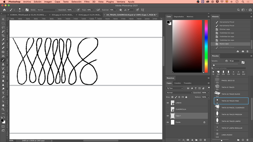 Draw the same pattern continuously.
