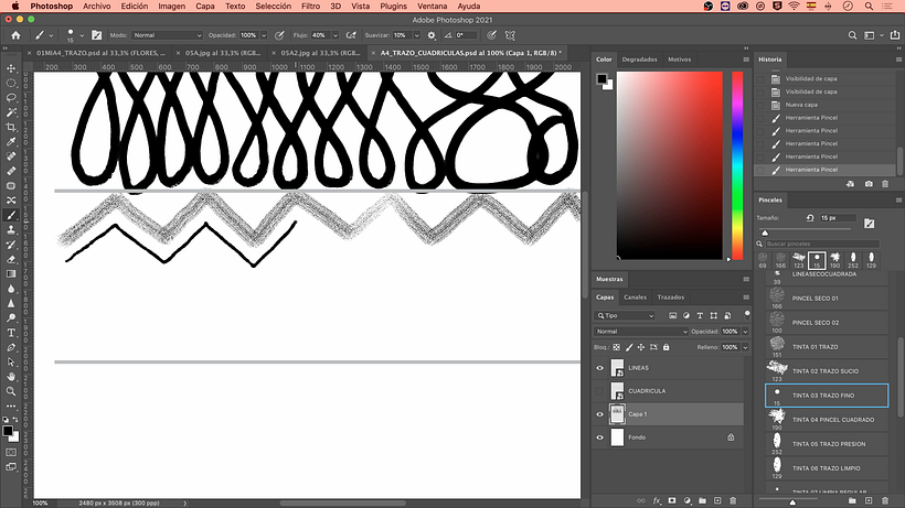 Practice drawing parallel lines.