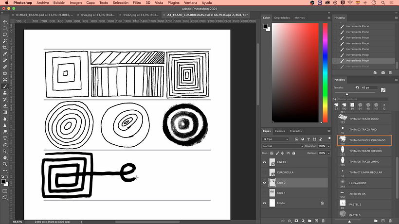 Experiment with circular or oval shapes.