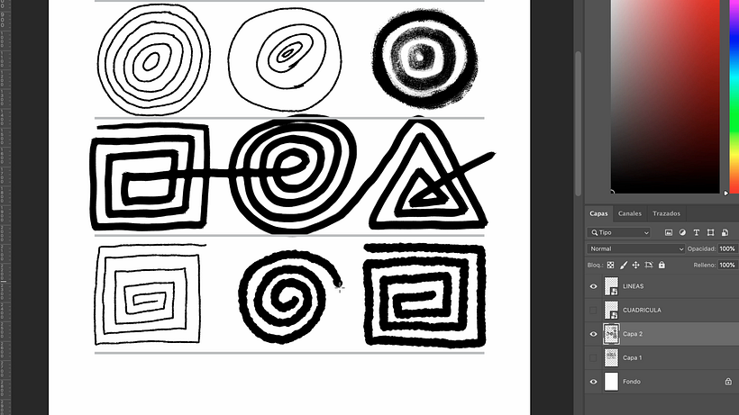 Continuous strokes are a good way to loosen up.