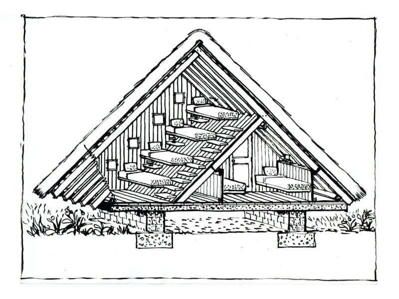Plan view of a cabin shared in El Club de la Cabaña.