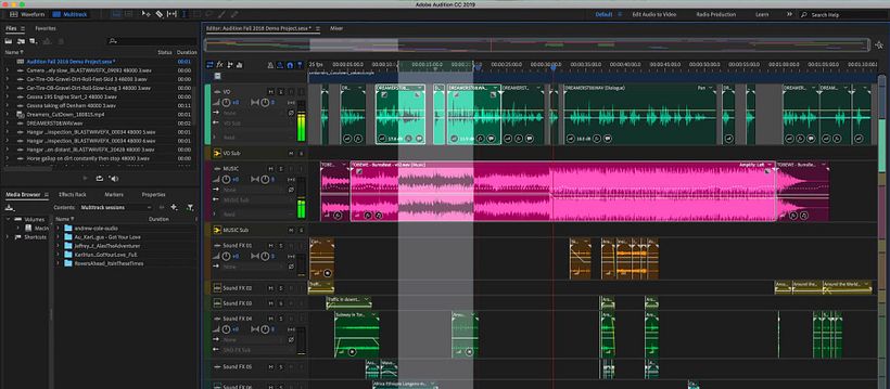 Adobe Audition allows you to edit, mix, record and restore audio.