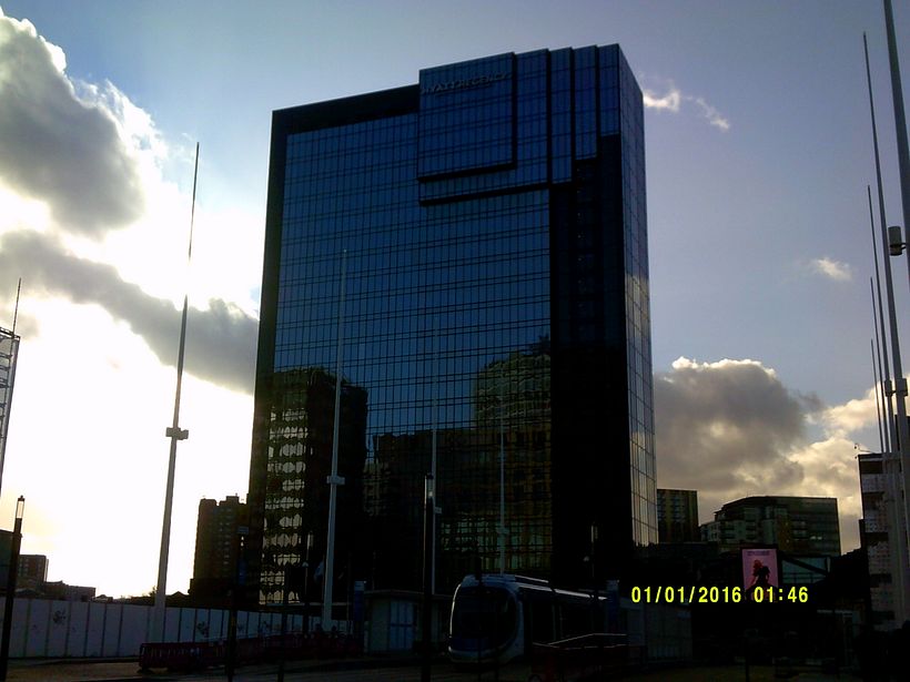 Original reference photo for Hyatt Regency Hotel watercolour 
