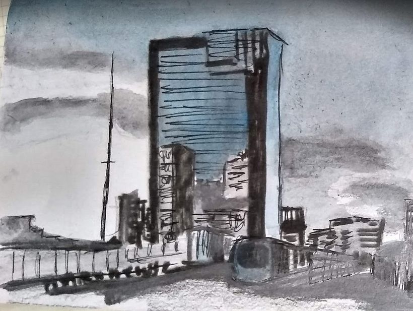 Hyatt Regency Hotel thumbnail sketch