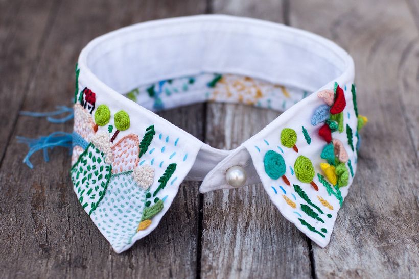 A stitched landscape by Señorita Lylo.