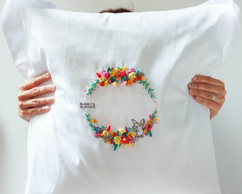 This spring-themed embroidery is Señorita Lylo's second project on the list.