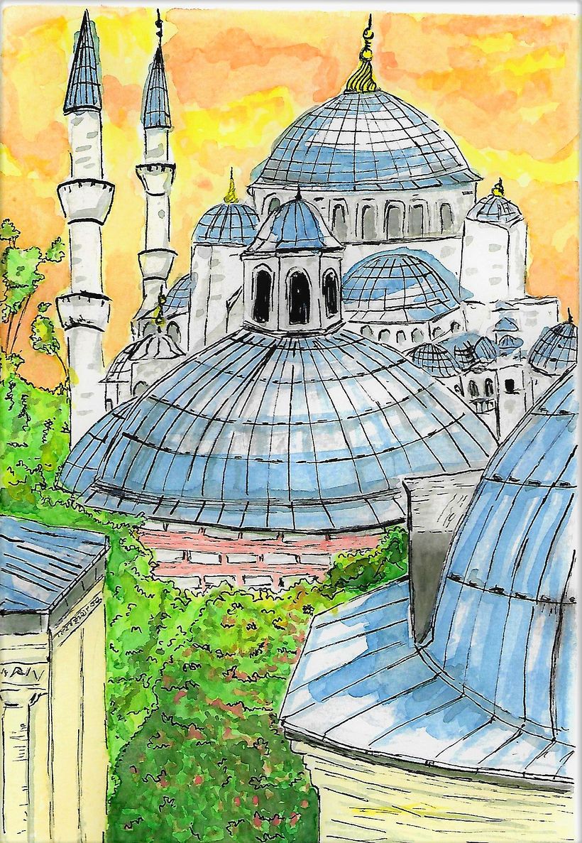 Mi Proyecto del curso: Dibujo arquitectónico con acuarela y tinta 4