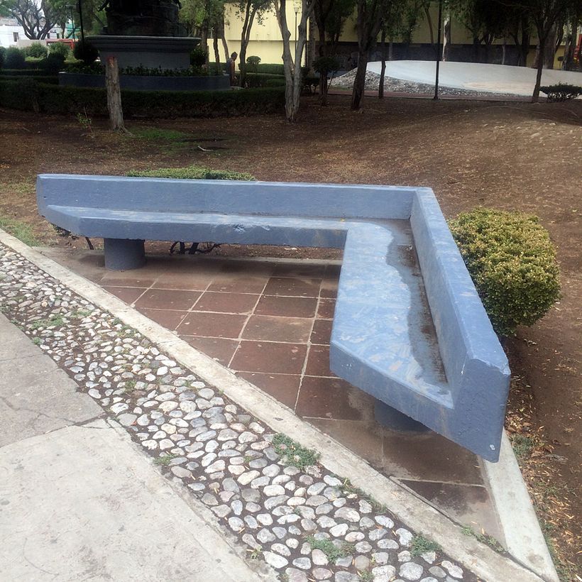 Public bench in Tlatleloco, Mexico City.
