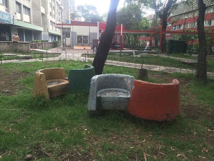 Public bench in Tlatleloco, Mexico City