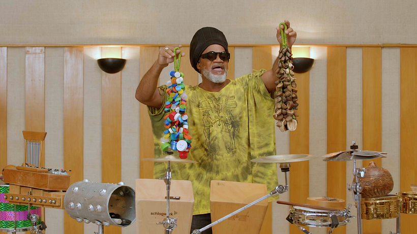 Shells and plastic bottle tops are aerial instruments.