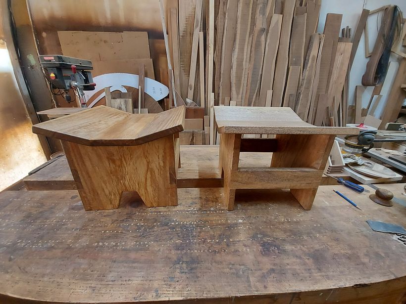 Banquillos Yucatán en madera de mango