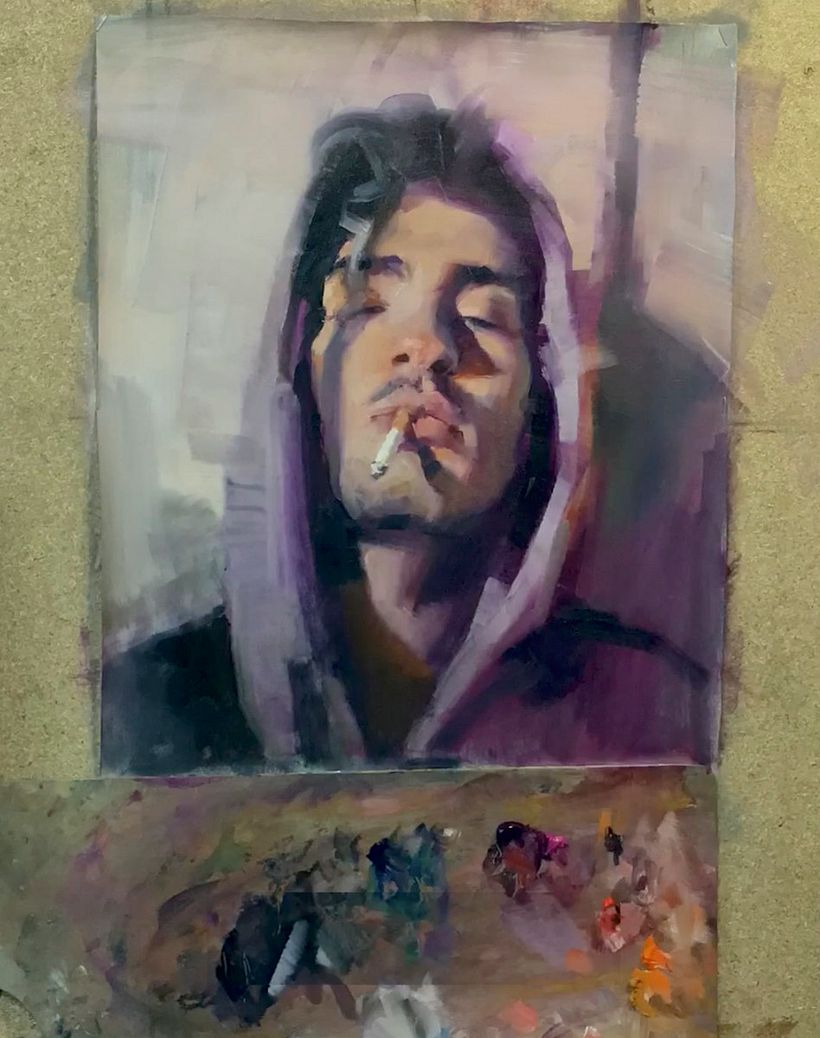 Adding more details with a smaller brush , Bright 10.