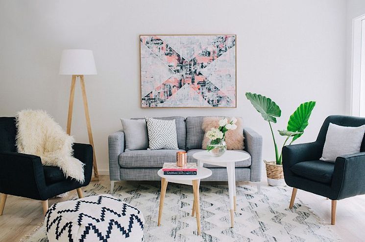 Living room with Nordic-inspired furniture