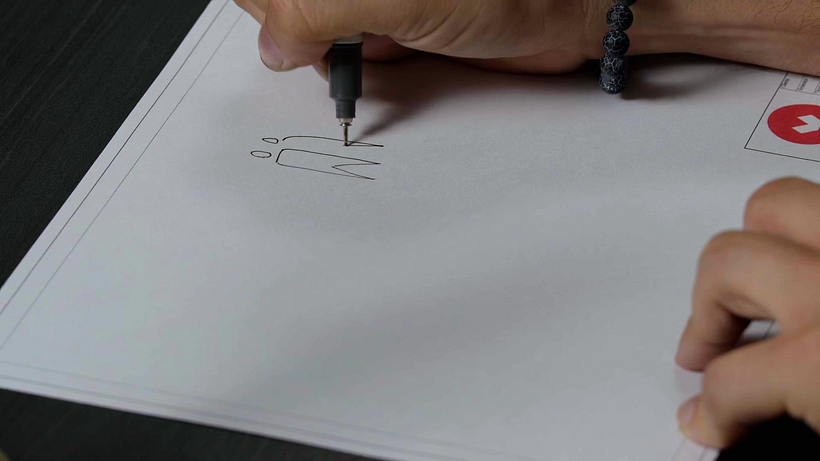 Start with the head when drawing a human in architecture projects.