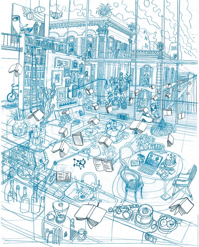This is the first sketch for approval. It was almost completely approved by Moleskine.